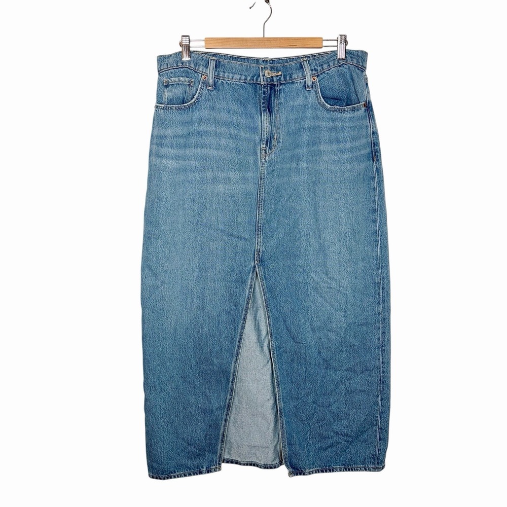 Old Navy Midi Jean Skirt Womens 12 Denim Mid Rise Cowgirl Rodeo Festival Western